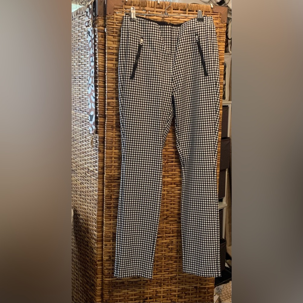 rag & bone Black and White Gingham Slim Pants